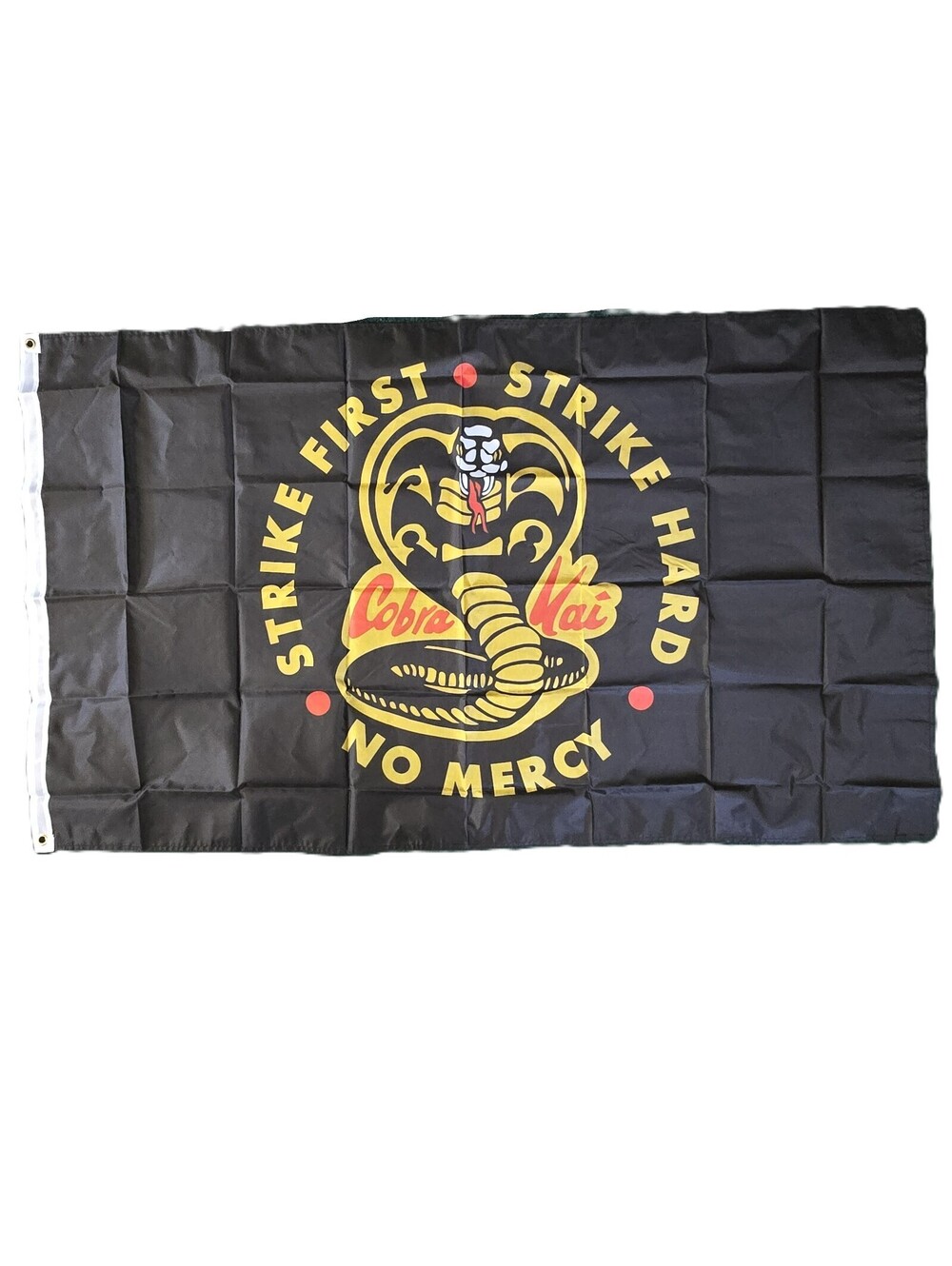Cobra Kai 3x5 Flag Banner Strike First Strike Hard No Mercy Black New
